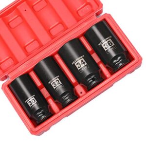 mixpower 4-piece 1/2-inch drive deep impact socket set,12 point, metric, cr-mo, 30,32,34,36mm, spindle axle nut impact socket set