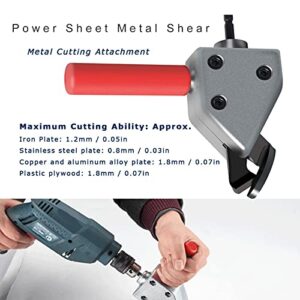 Power Sheet Metal Shear,Metal Sheet Cutter Head for Electric Drill Clippers Scissors,Sheet Metal Cutting Attachment