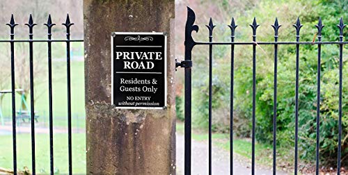 2 Pack Private Road Sign, Residents & Guests Only Access, No Entry Without Permission 14x10 Inch UV Printed Aluminum for Residents & Visitors, Fade-Resistant, Weatherproof