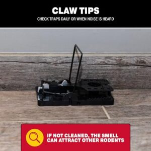 Catchmaster The Claw Quick Set Rat Snap Trap 6-Pk, Mouse Traps Indoor for Home, Reusable Rodent Killer for House, Outdoor Critter Catcher, Eco Friendly Pest Control for Garage, Basement, & Kitchen