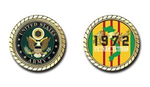 us army vietnam veteran 1972 challenge coin - officially licensed