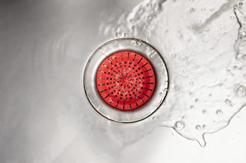 Dripsie Sink Strainer - Clog-Resistant and Flexible - Universal Kitchen Sink Drain Strainer - Made in The USA (1-Pack Red)