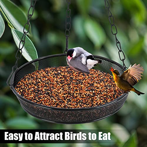 Gtongoko Hanging Bird Feeder Tray, Metal Mesh Platform Feeders for Birds, Outdoor Garden Decoration for Attracting Birds
