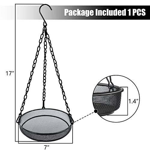 Gtongoko Hanging Bird Feeder Tray, Metal Mesh Platform Feeders for Birds, Outdoor Garden Decoration for Attracting Birds