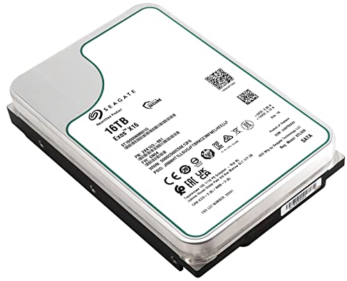 Seagate 16TB HDD Exos X16 7200 RPM 512e/4Kn SATA 6Gb/s 256MB Cache 3.5-Inch Enterprise Hard Drive (ST16000NM001G) (Renewed)