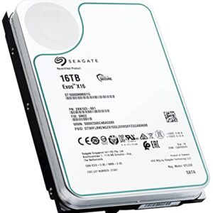 Seagate 16TB HDD Exos X16 7200 RPM 512e/4Kn SATA 6Gb/s 256MB Cache 3.5-Inch Enterprise Hard Drive (ST16000NM001G) (Renewed)