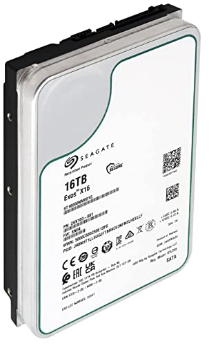 Seagate 16TB HDD Exos X16 7200 RPM 512e/4Kn SATA 6Gb/s 256MB Cache 3.5-Inch Enterprise Hard Drive (ST16000NM001G) (Renewed)