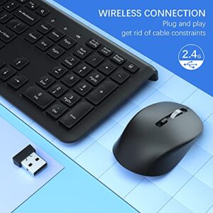 Silent Keyboard and Mouse Wireless Combo, TopMate 2.4G Super Quiet Slim Keyboard Mice Set with Calculator Button, Mute Mouse and Noiseless Keyboard with AA(A) Batteries, for PC/Laptop/Windows