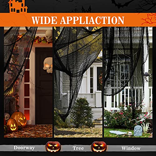 Cyantor Halloween Creepy Cloth Black 80×400inch - Halloween Decorations Clearance - Creepy Spooky Halloween Decorations Outdoor Indoor