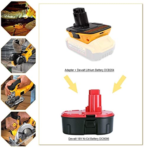 DCA1820 with USB Adapter Compatible with Dewalt 18V Tools