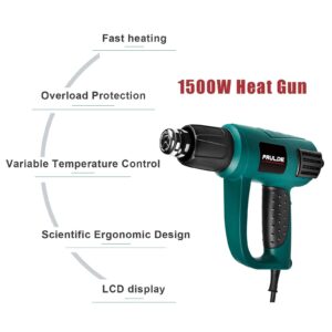 Electric Brad Nailer（1/4'' Narrow Crown Staples 400pcs and Nails 100pcs Included) and Variable Temperature Heat Gun with LCD Digital Display and 6 Nozzles Attachments