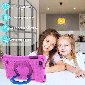 8 inch Kids Tablet, 32GB ROM Android 12 Tablet for Kids Parent Control Toddler Tablet with Case, 2GB RAM Wifi Tablet Pc, Pre installed Learning Education Tablets, 2+5MP Dual Camera IPS Screen, Pink