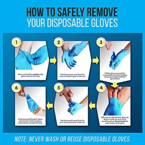 SereneLife Large Size Nitrile Disposable Latex & Powder Free Gloves - Great for Kitchens, Food Handling & Cleaning Supplies - Soft & Comfortable fit - Vinyl & Nitrile blend - 100 Pack