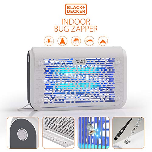 BLACK+DECKER Bug Zapper | Electric UV Insect Catcher & Killer for Flies, Mosquitoes, Gnats & Other Flying Pests | 6,000 Sq/Ft Coverage for Home, Kitchen, Covered Patio & Other Indoor/Outdoor Areas