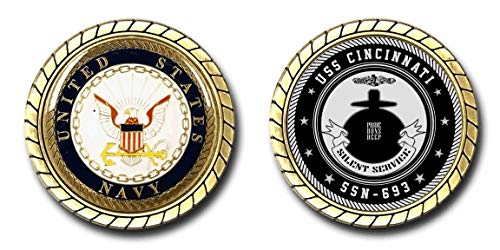 USS Cincinnati SSN-693 US Navy Submarine Challenge Coin - Officially Licensed