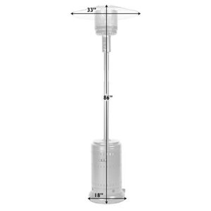 Fire Sense 46,000 BTU Gray Stainless Steel Commercial Patio Heater