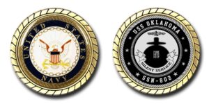 uss oklahoma ssn-802 us navy submarine challenge coin - officially licensed