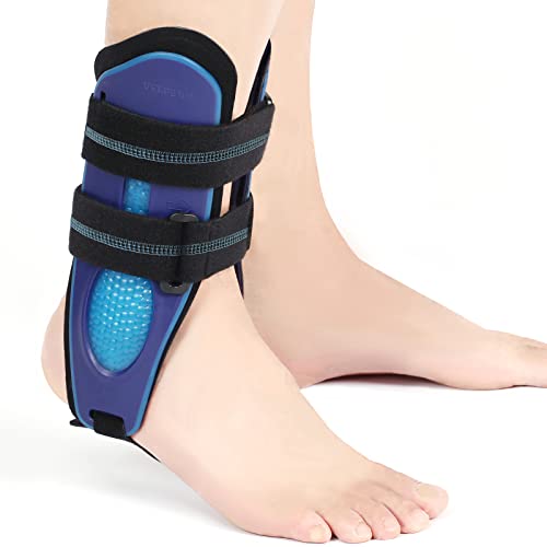 Velpeau Ankle Support Brace for Men & Women, Ankle Stabilizer, Stirrup Splint for Sprains, Tendonitis, Volleyball, Basketball, Sprained Ankle, Reversible Left & Right Foots, One Size(Foam Pad, Blue)