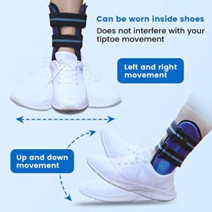 Velpeau Ankle Support Brace for Men & Women, Ankle Stabilizer, Stirrup Splint for Sprains, Tendonitis, Volleyball, Basketball, Sprained Ankle, Reversible Left & Right Foots, One Size(Foam Pad, Blue)