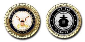 uss iowa ssn-797 us navy submarine challenge coin - officially licensed