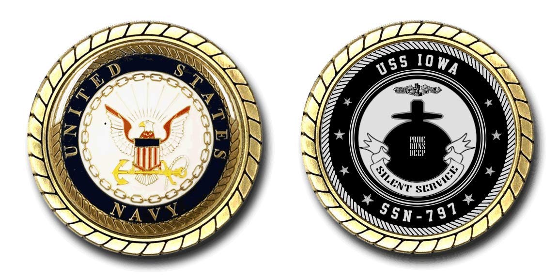 USS Iowa SSN-797 US Navy Submarine Challenge Coin - Officially Licensed