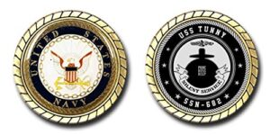 uss tunny ssn-682 us navy submarine challenge coin - officially licensed