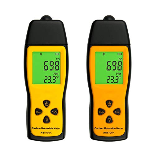 Handheld Carbon Meter, Portable Precision Detector LCD Digital Display Multipurpose Gas Monitor Tester, 0-1000ppm (Battery Not Included)