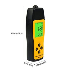 Handheld Carbon Meter, Portable Precision Detector LCD Digital Display Multipurpose Gas Monitor Tester, 0-1000ppm (Battery Not Included)