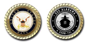 uss alabama ssbn-731 us navy submarine challenge coin - officially licensed