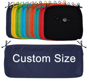 sigmat customize size outdoor seat cushion cover water-resistant patio deep seat chair cushion cover bench/settee/swing cushion slipcover-only cover
