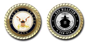 uss billfish ssn-676 us navy submarine challenge coin - officially licensed