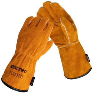 beetro welding gloves, 1 pair, brown, unisex, protective glove