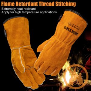 BEETRO Welding Gloves, 1 Pair, Brown, Unisex, Protective Glove