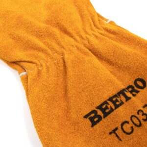 BEETRO Welding Gloves, 1 Pair, Brown, Unisex, Protective Glove