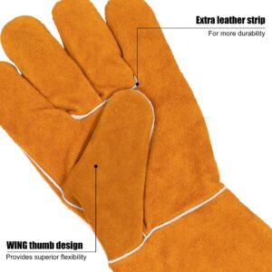 BEETRO Welding Gloves, 1 Pair, Brown, Unisex, Protective Glove