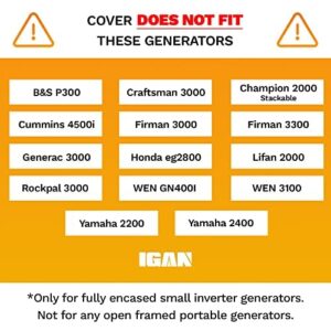 IGAN Small Inverter Generator Tent Cover While Running, Compatible for Honda and Most 1000~2300 Watts Generators, Portable Outdoor All-Weather Tarpaulin Cover for Rain, Black