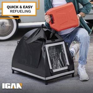 IGAN Small Inverter Generator Tent Cover While Running, Compatible for Honda and Most 1000~2300 Watts Generators, Portable Outdoor All-Weather Tarpaulin Cover for Rain, Black