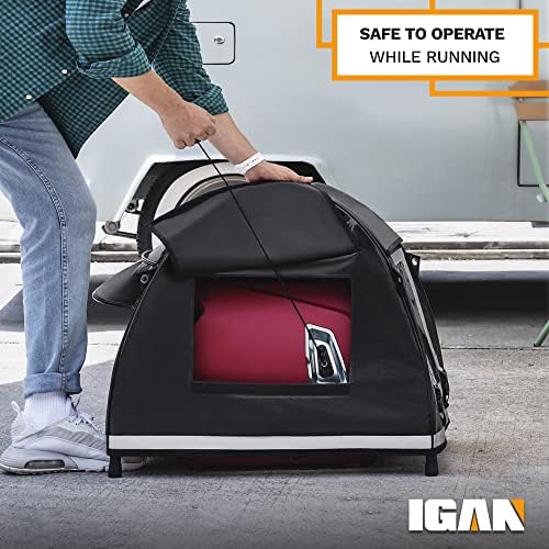 IGAN Small Inverter Generator Tent Cover While Running, Compatible for Honda and Most 1000~2300 Watts Generators, Portable Outdoor All-Weather Tarpaulin Cover for Rain, Black