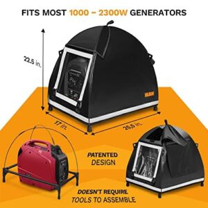 IGAN Small Inverter Generator Tent Cover While Running, Compatible for Honda and Most 1000~2300 Watts Generators, Portable Outdoor All-Weather Tarpaulin Cover for Rain, Black