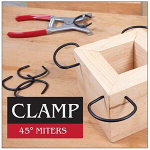 Spring Miter Clamp 25 Piece Set with 24 Assorted Size Spring Clamps and 1 Easy to Load Spring Tensioned Pliers for Woodworking Frames, Moulding and 45 Degree Corner Clamping