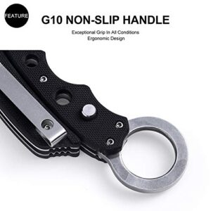 edcfans EDC Folding Pocket Knife: G10 Handle for Men Outdoor Survival, Hunting, Camping