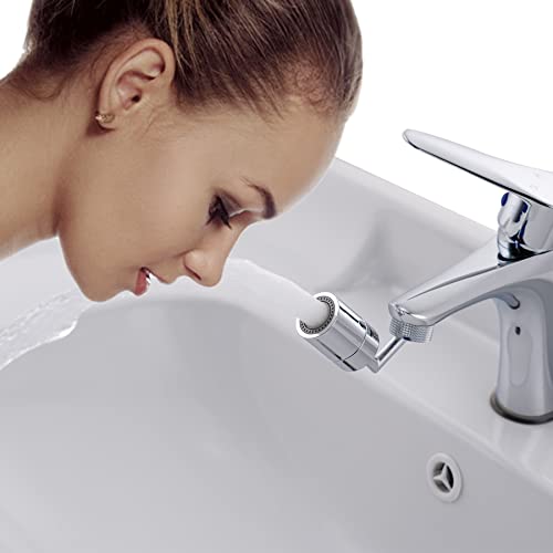 Waternymph Faucet Aerator,Splash Filter Faucet,720° Angle Rotate and Swivel Dual-function Kitchen Sink Faucet Aerators,Tap Aerator Diffuser Faucet Sprayer-55/64 Inch-27UNS Female Thread-Chrome