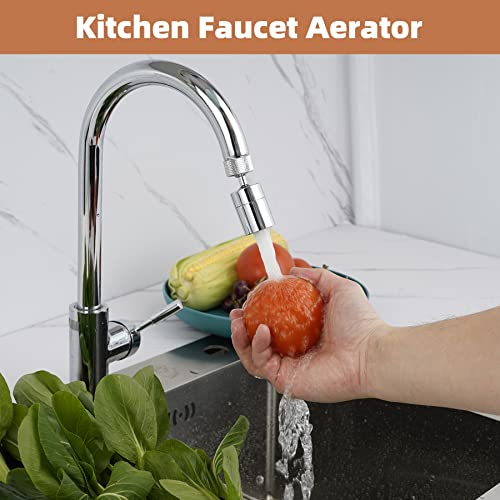 Waternymph Faucet Aerator,Splash Filter Faucet,720° Angle Rotate and Swivel Dual-function Kitchen Sink Faucet Aerators,Tap Aerator Diffuser Faucet Sprayer-55/64 Inch-27UNS Female Thread-Chrome