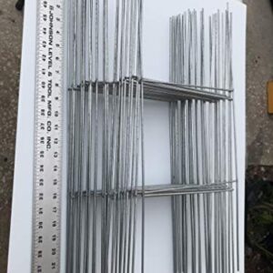 Durable Yard Signs Stake Pack of 100 Metal Stake Double H-Frame 10 inch x 24 inch x 9 Gauge Galvanized Wire Stake Signs Holder, fit 4mm or 5mm Corrugated SignsF