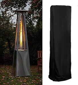 boyspringg square patio heater cover stand up outdoor standing glass tube heater cover pyramid torch heater covers 420d waterproof polyester 220 x 60 x 53 cm sun uv protector durable black