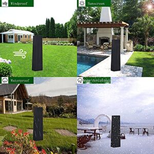 boyspringg Square Patio Heater Cover Stand up Outdoor Standing Glass Tube Heater Cover Pyramid Torch Heater Covers 420D Waterproof Polyester 220 x 60 x 53 cm Sun UV Protector Durable Black