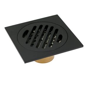 jiozermi 3.84" square shower drain, stainless steel floor drain with removable cover grate and hair strainer, prevent odor from entering through the drain, matte black