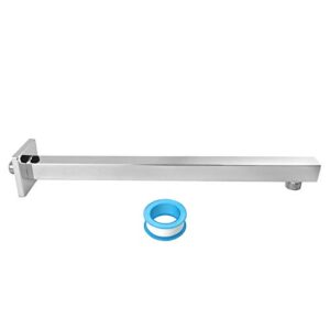 nearmoon 16 inch shower arm, rain shower head extension extender, with flange and teflon tape, made of thicken stainless steel for bathroom rainfall showerhead (chrome finish)