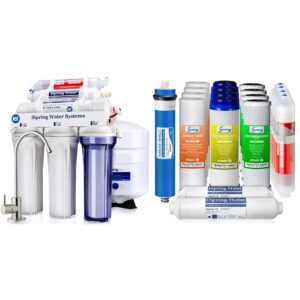 ispring rcc7ak 6-stage superb taste high capacity under sink reverse osmosis drinking water filter system & 2-year replacement supply set for 6-stage reverse osmosis ro water filtration systems