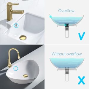 KAIYING Pop Up Drain, Bathroom Sink Drain Stopper with Overflow, Vessel Sink Drain Assembly with Detachable Basket Stopper, Anti-Explosion and Anti-Clogging Drain Strainer (Brushed Champagne Gold)